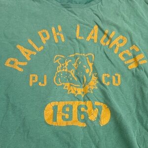 Polo Ralph Lauren Green Tee Bulldog Print